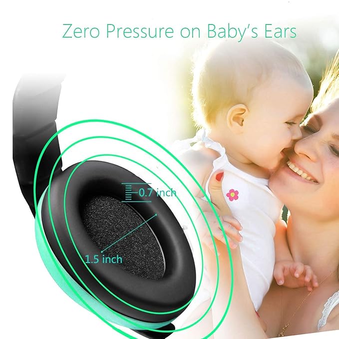Noise Cancelling Headphones for Kids, Babies Ear Protection Earmuffs Noise Reduction for 0-3 Years Babies, Toddlers, Infant (Mint Green)