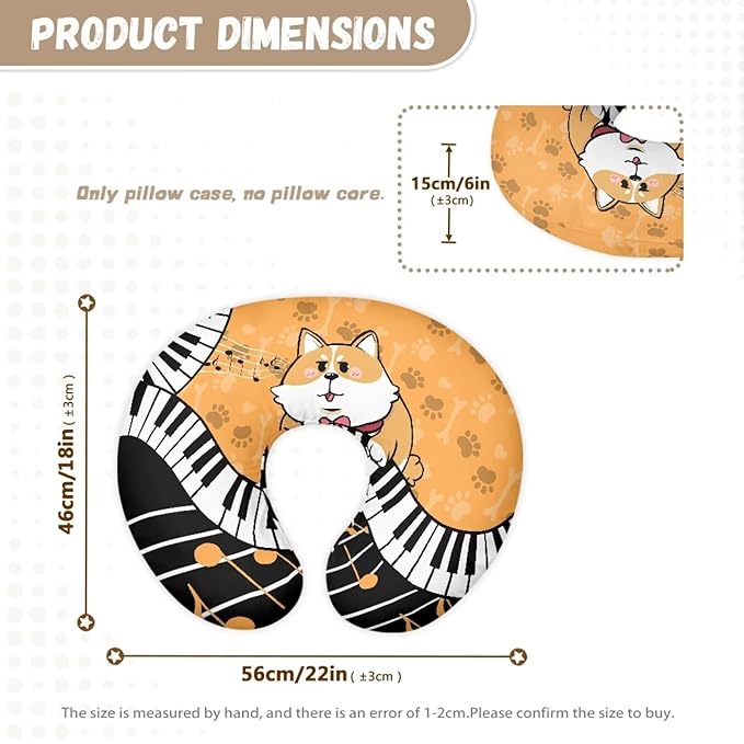 Nursing Pillow Cover Slipcover Cute Cat and Piano Notes Soft Maternity Breastfeeding Newborn Infant Feeding Cushion Cover Breathable Breastfeeding Cover