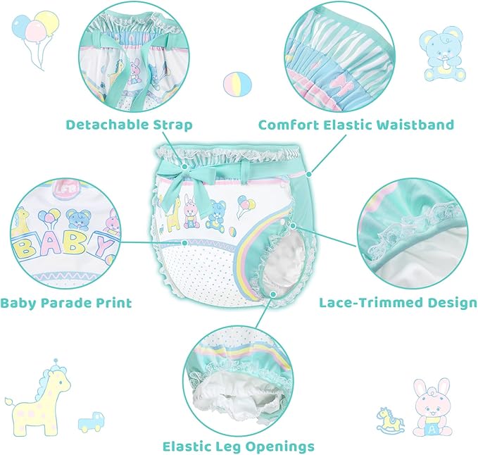 Littleforbig Silky Adult Ribbon Omutsu Diaper Wrap Cover Washable Adjustable Reusable Waterproof - Baby Parade XL