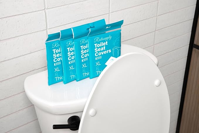 Disposable Toilet Seat Covers Flushable XL Extra Large & Thick Outdoor Travel Porta Potty (100)