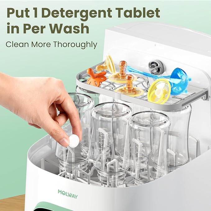 120 PCS Detergent Tablets, Detergent Washing Tablets for MOLWAY, Momcozy, GROWNSY, Baby Brezza Bottle Washer, Remove Milk Residue & Odor, for All Baby Bottle Washers