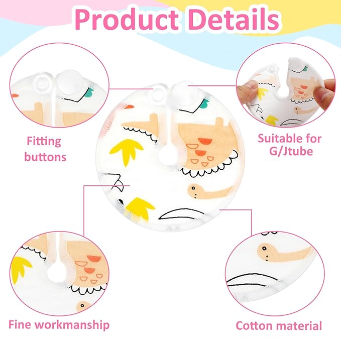 Threlaco 48 Pcs Gtube Button Covers Feeding Tube Pads Holder Abdominal Reusable Accessories Peg Tube Soft Absorbent Breast Feeding Pads Breastfeeding Support Nursing Care Stay Dry