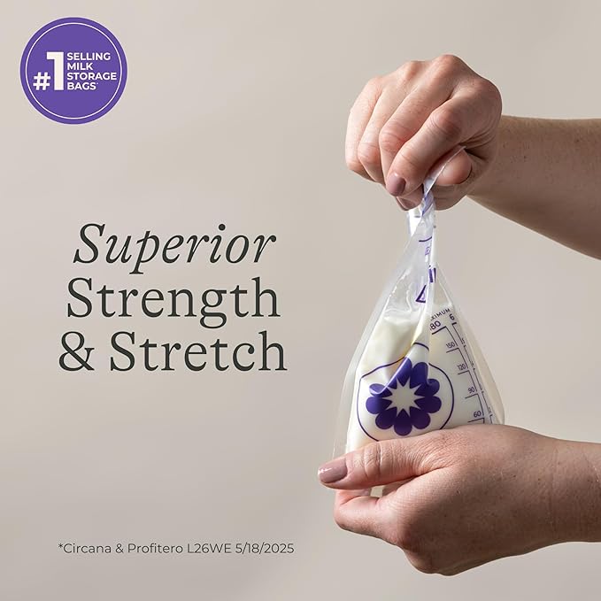Lansinoh Breastmilk Storage Bags, 200 Count Value Pack, Baby Essentials, Leak-Proof, Fast Freeze & Thaw Breast Milk Bags for Baby Bottle Feeding, Strength & Stretch, 6 Ounce