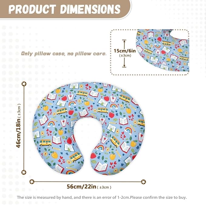 Campus Elements Breastfeeding Pillow Cover Nursing Cover for Newborn Girls Boys Super Soft and Comfortable Slipcover Gift, 1 Pack