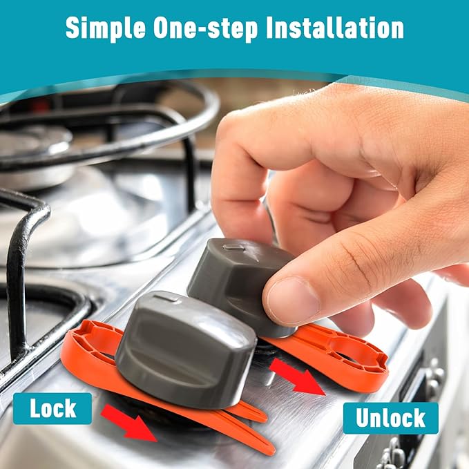 Stove Locks Child Safety, 5 Pack Stove Knob Locks with Universal Size, Clear View Stove Knobs Locks for Kids and Pets Proof