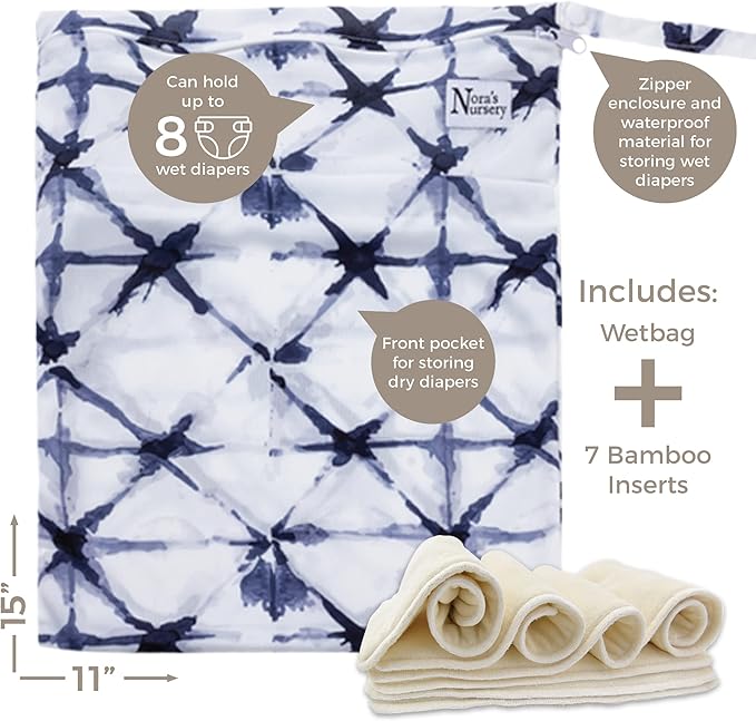 Nora's Nursery Cloth Diapers + 7 Pack Inserts with Snap