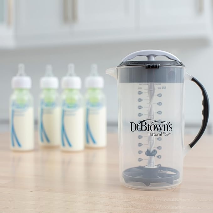 Dr. Brown's Baby Formula Mixing Pitcher, 36oz & HappyPaci Silicone Pacifier 0-6m, 3 Count