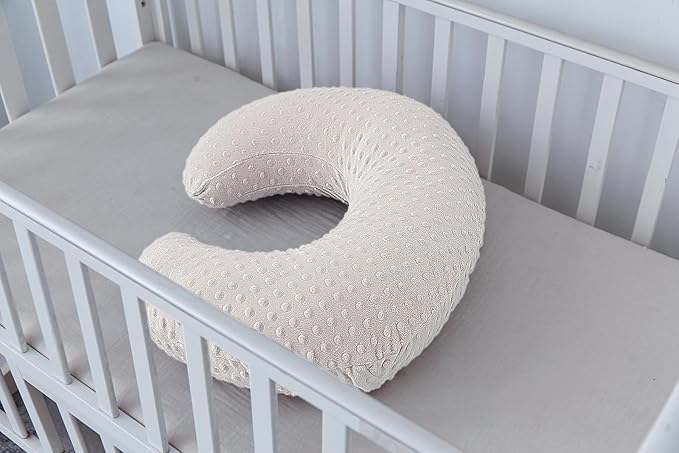 Dots Nursing Pillow Cover, Case Plush Breathable Breastfeeding Pillow Slipcover Fits Nursing Pillow, Super Soft Snug Positioners for Baby Boy Baby Girl (Sand)