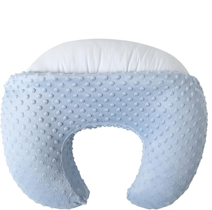 Baby Nursing Pillow Cover, Nursing Pillow Slipcovers for Breastfeeding Moms, Ultra-Soft Fit Standard Infant Nursing Pillows for Infant Newborn Baby Boy Girl (Blue)