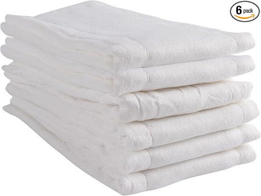 Prefold Cloth Diapers - Premium Cotton, Fasoar 3 Ply Environmental Friendly Baby Washable Diaper Covers for Babies to Toddlers Multi-Use (10-35 lbs) 6 Count