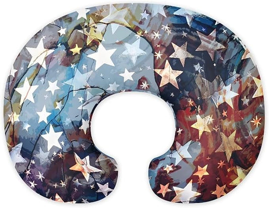 American Flag Feeding Pillow Covers Washable & Breathable Nursing Pillow Slipcovers Breastfeeding Newborn Feeding Cushion Cover Practical Gift, Best Choice for Mom Cover Only