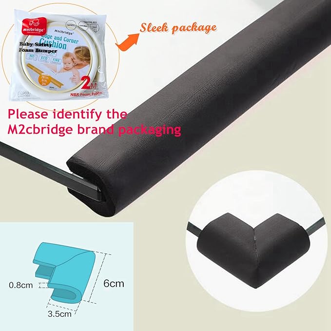 M2cbridge U Shape Extra Thick Furniture Table Edge Protectors Foam 6.5 Ft (Off White with 4 Corners)