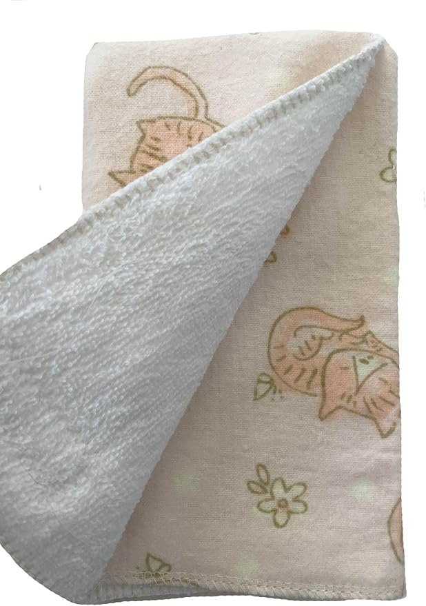 Infant Burping Cloth, Burp Cloths for Baby Girl, Soft and Absorbent - Cotton Reusable Spit Up Rags, XLarge, 1 Count (Cats)