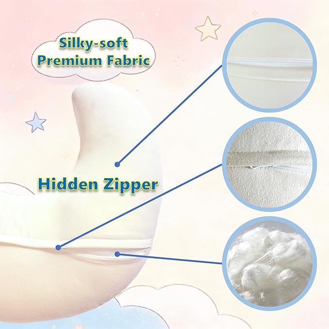 Nursing Pillow, U-Shaped Breastfeeding Support Cushion for Bottle & Breast Feeding (White)