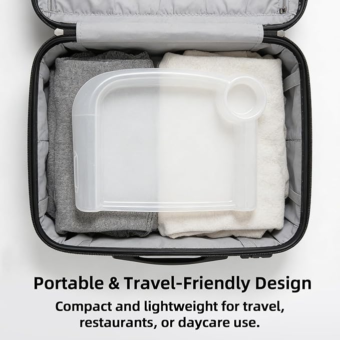 Clear Plastic Baby Dining Tray Compatible with Ingle-sina Fast Table Chair for Home & Restaurant Use, Portable Clip-On Feeding Tray for Hook-On High Chairs, Dishwasher Safe & BPA Free