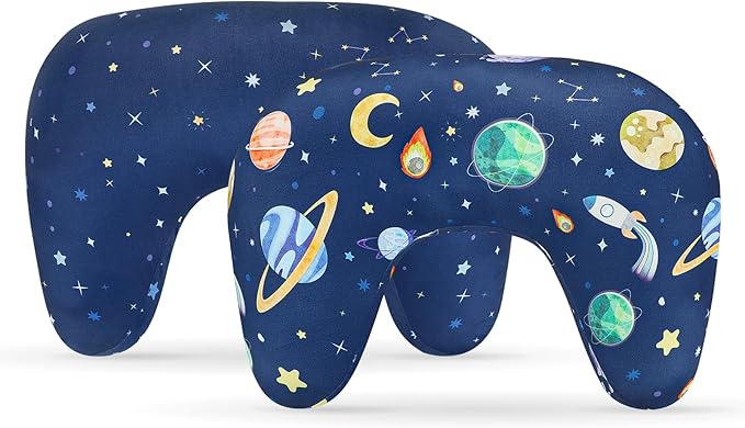 Pea Pod Nursing Pillow Cover 2 Pack Soft Stretchy Nursing Cover for New-Designed Breastfeeding Pillow, Removable Feeding Slipover for Baby Boy and Girls, Outer Space Pattern
