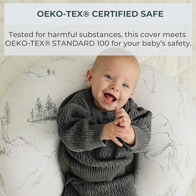 Pobibaby 1-Pack Premium Nursing Pillow Cover - Ultra Soft & Stretchy 96% Cotton, Breastfeeding Pillow Cover for Baby Boys and Girls (Explore)