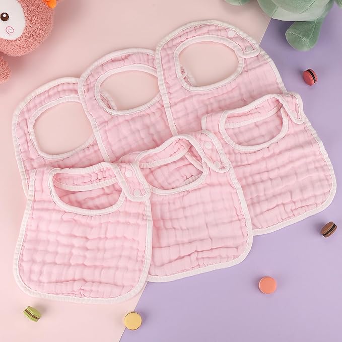 Accmor Muslin Baby Bibs, 6 Pack Soft Cotton Baby Bandana Drool Bibs for Boys Girls Teething and Drooling