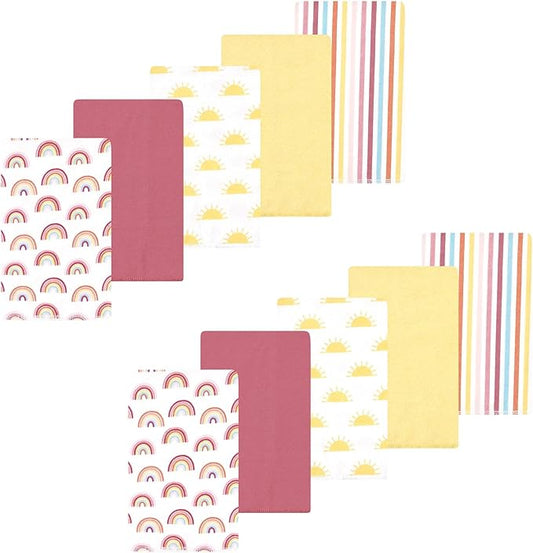 Luvable Friends Hudson Baby Flannel Burp Cloths 10pk, Sunny Sky