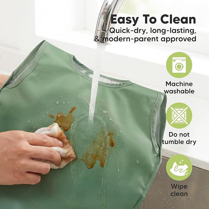 KeaBabies Waterproof Bibs for Baby Girl,Boy – 2-Pack Lightweight, Large Baby Bibs for Eating, Wearable Food Catcher, 6-12 Months Infant Feeding Essentials, Smock for Toddlers 1-3, Kids (Pets & Paws)