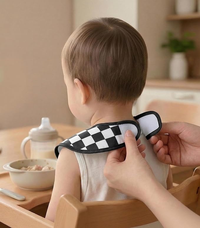 3-Pack Waterproof Baby Bibs for Eating - Mess Proof Lightweight Toddler Feeding Bibs with Large Food Catcher, Food-Grade Baby Eating Essentials, Easy to Put On & Clean(Black Cherkerd)