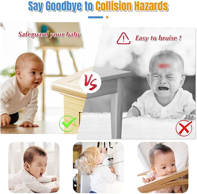 Baby Proofing Edge Protector-16.4ft Clear Soft Baby Corner Guards -Corner Protectors Child Safety Trim Bumpers for Door Frame Baseboard -Thickness 2mm