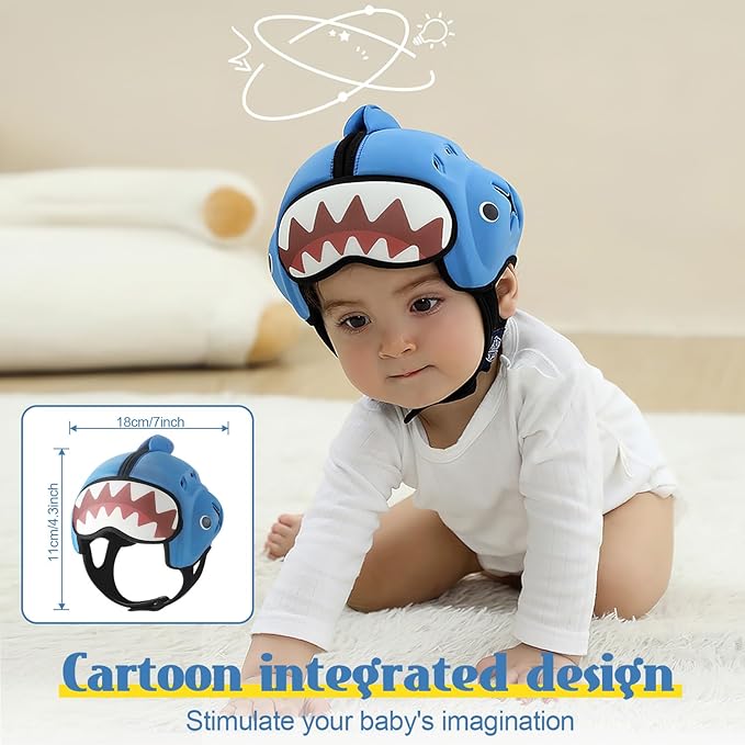 Baby Safety Helmet for Crawling & Walking - Ultra Lightweight Adjustable Infant Head Protector 10-24 Months, Breathable Anti-Collision Soft Helmet with Secure Fit Design (Purple Unicorn)