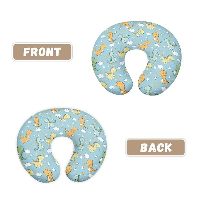 Cartoon Dinosaur Nursing Pillow Cover, Soft Cute Dinosaur Star Breathable Feeding Slipcover for Baby Boy and Girl Nursing Pillow Cover, Machine Washable
