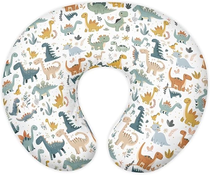 Dinosaur Nursing Pillow Covers for U-Shaped Nursing Pillow Nursing Pillow Case for Newborn Boys Girls Hidden Zipper Design Soft and Skin-Friendly Breathable