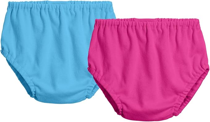 City Threads Cotton Diaper Covers for Girls and Boys 2-Pack, Made in USA Baby Bloomers, Wear Over Disposable and Cloth