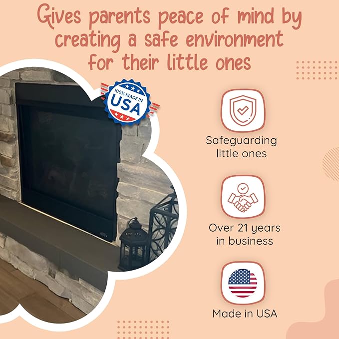 Soft Seat Edge Cushion Fireplace Hearth Guard Bumper Pad Child Proof Padding (Large, Gray-fits Width from-81-104")