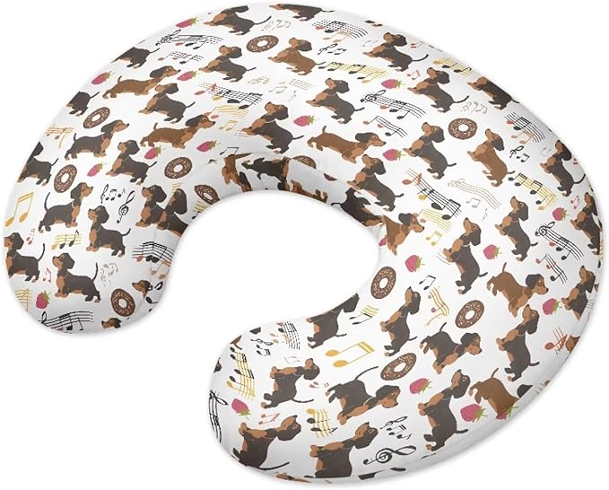 Cute Dachshund Nursing Pillow Cover for U-Shaped Feeding Pillow Soft Nursing Pillow Case Hidden Zipper Design Skin-Friendly