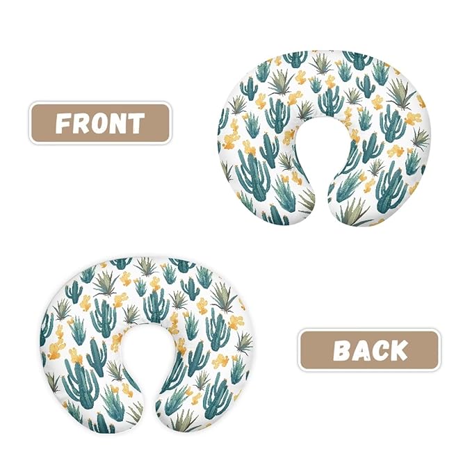 Jeiento Cactus Nursing Pillow Case Stretchy Comfortable Covers for Breastfeeding Pillow Machine Washable and Easy to Install Nursing Covers