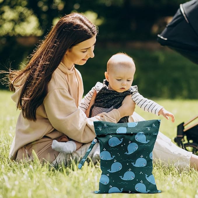 Bohemia Wet Dry Bags for Diaper Waterproof Swimsuit Washable Reusable Bag for Beach Diapers Dirty Yoga Gym Clothes Plant Gifts for Men Baby Friend Women