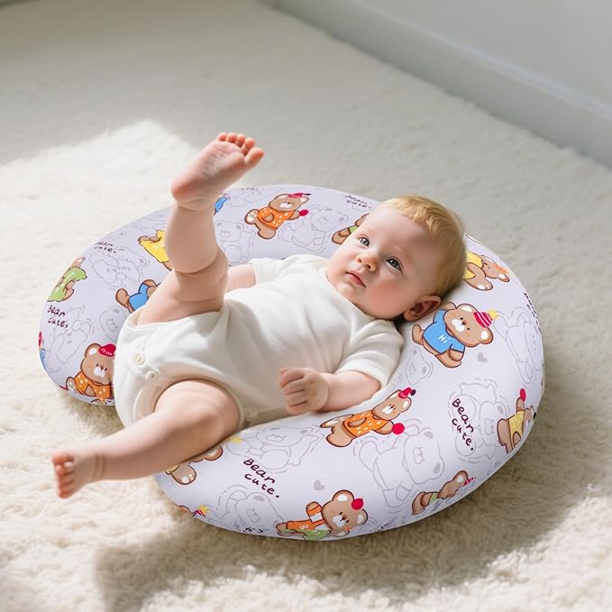 x-vesolje Baby Nursing Pillow for Breastfeeding, Adjustable Breastfeeding Pillow for Bottle Feeding, Nursing Support Pillow for Mom and Baby Healthier Nursing, Removable Cover- Cute Bear