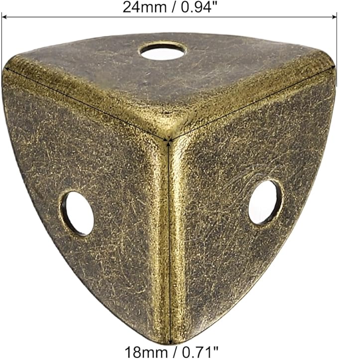 uxcell 8Pcs Decorative Box Corner Cover, 18mm Metal Edge Guard, Furniture Corner Edges Protector, Bronze