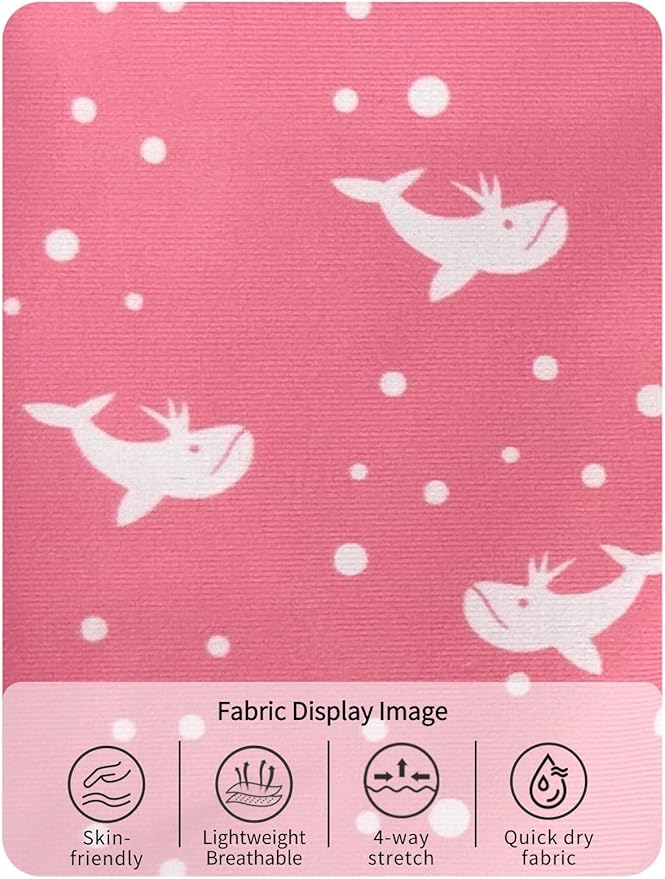 weVSwe Baby Swim Diaper Reusable Washable Baby & Toddler Breathable Adjustable Snap for Newborn Pink Whale 12-18 Months