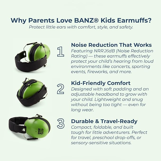BANZ Earmuffs Infant Hearing Protection – Ages 0-2 Years (Dark Purple)