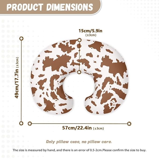 Cowhide Nursing Pillowcase Nursing Pillow Cover Cuddle Pillow Slipcover Detachable Nursing Pillow Protective Cas Baby Feeding Stain Resistant and Scratch Resistant