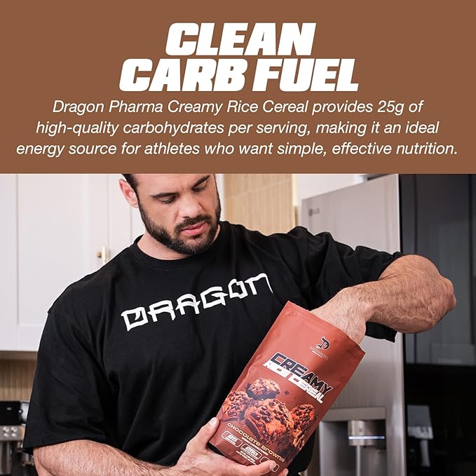 Dragon Pharma Creamy Rice Cereal, Gourmet Taste, Delicious Hot Cereal, Ready in Seconds, 25g Carbs (25 Servings, Vanilla White Chocolate)