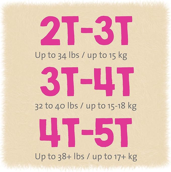 Cuties Toddler Training Pants for Girls, Size 3T-4T, 92 Count