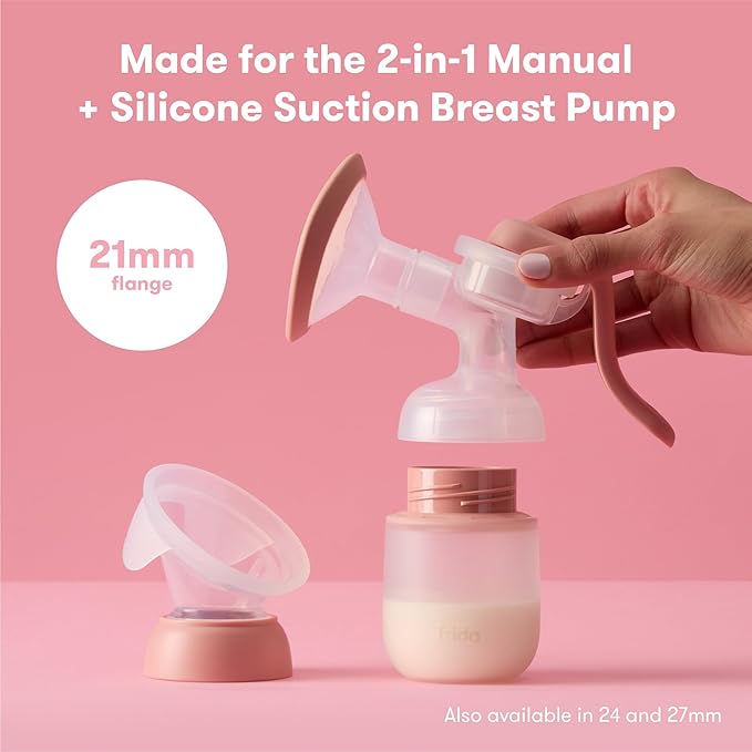 2-in-1 Manual + Silicone Suction Breast Pump SoftFeel Flange 21mm