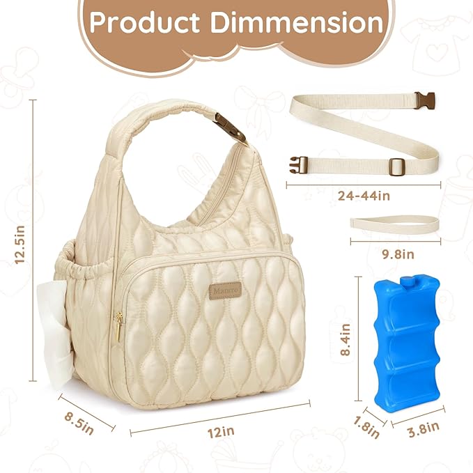 Mancro Breast Milk Cooler Bag with Ice Pack, Breast Pump Bag Fits 2 Wearable Pumps and 6 Bottles, Insulated Bottle Bag for Daycare or Work, Compatible with Momcozy/Medela/Elvie/Willow