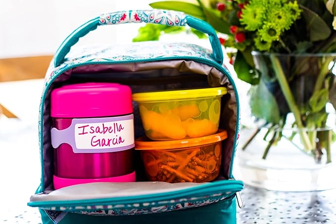 Pumpkin Doodle Permanent Write-on Labels for Bottles/Sippy Cups/Food Containers 6pcs (Turquoise)