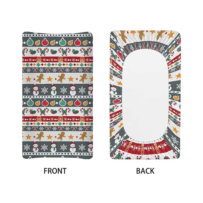 Christmas Plaid Changing Pad Cover Soft Comfy Bassinet Cradle Mattress Sheets for Newborn Babies Boys & Girls, 16x32 Inch Baby Nursery Diaper Changing Pad Sheets