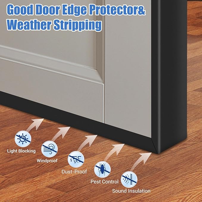 Big Size Rubber Edge Trim, 2-1/2 inches Self-Adhesive U Channel Edge Protector for Woods, Flexible U Shaped Peel and Stick Edge Banding, Edge Guard, Fit 2.5"(63mm), 10Ft, Black