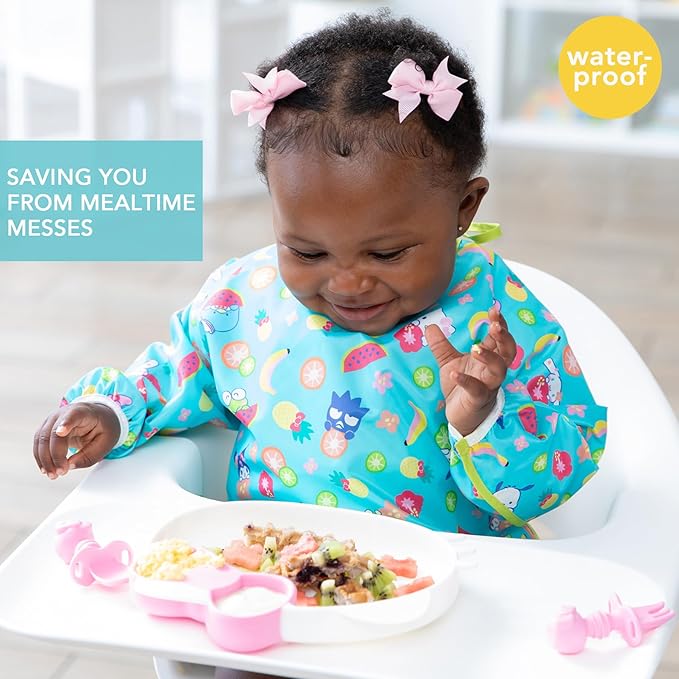 Bumkins Sleeved Bib for Girl or Boy, Baby and Toddler for 6-24 Mos