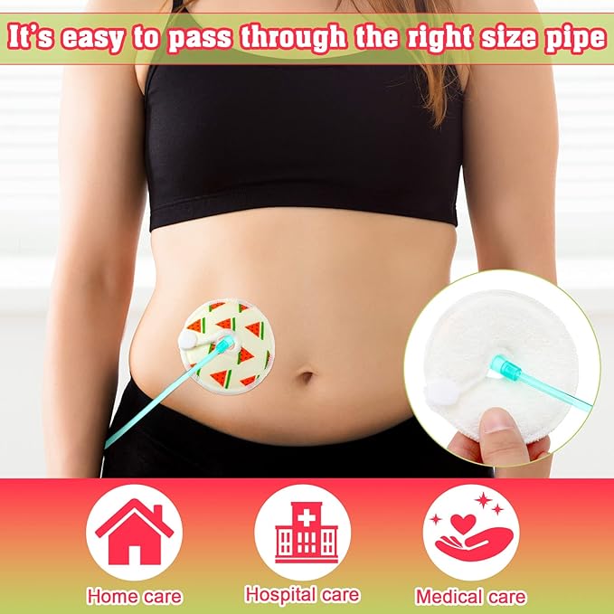 36 Pcs G Tube Button Covers Feeding Tube Pads Breast Nipple Soft Cotton Pads Reusable Button Washable Feeding Supplies for Kid Baby Breastfeeding Nursing Care, 6 Pattern