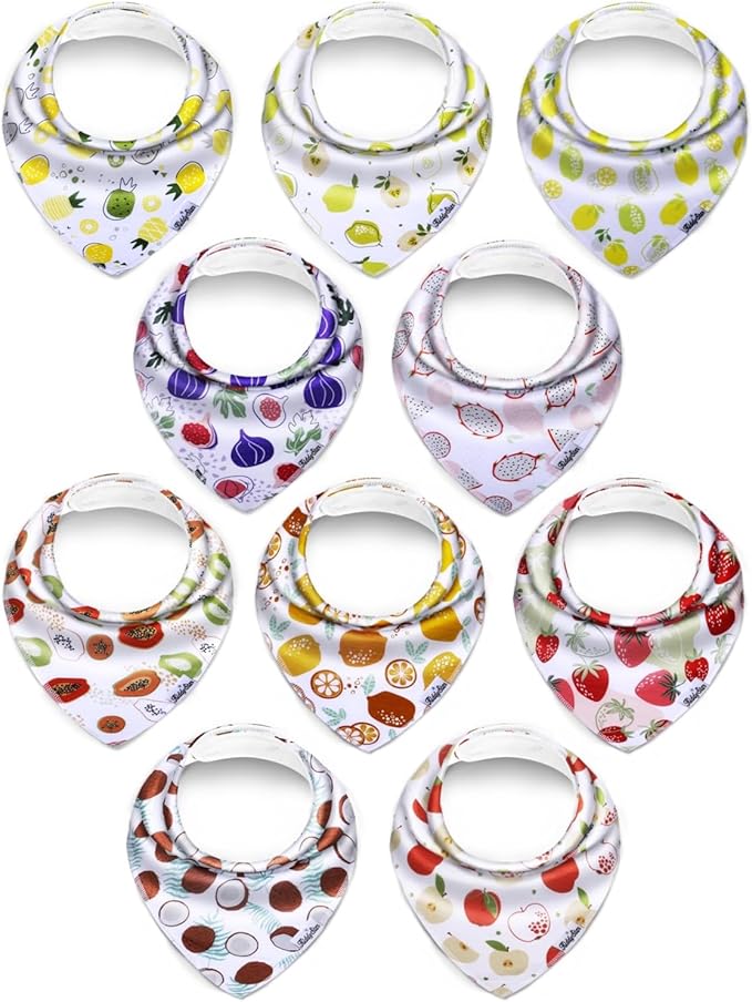 KiddyStar Drool Bibs for Babies – Organic, Unisex, Soft Absorbent Teething Bibs with Adjustable Snaps