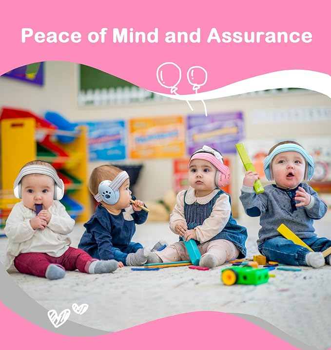 HZ001 Baby Hearing Protection - CE & CPC Certified for Babies up to 36 Months - with Replacement Headband Baby Earmuffs Ear Protection for Airplane, Firework Show - White